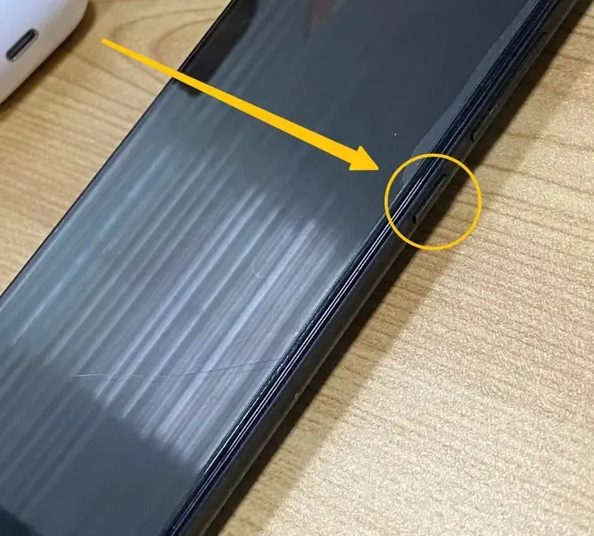 Botón de encendido en el teléfono