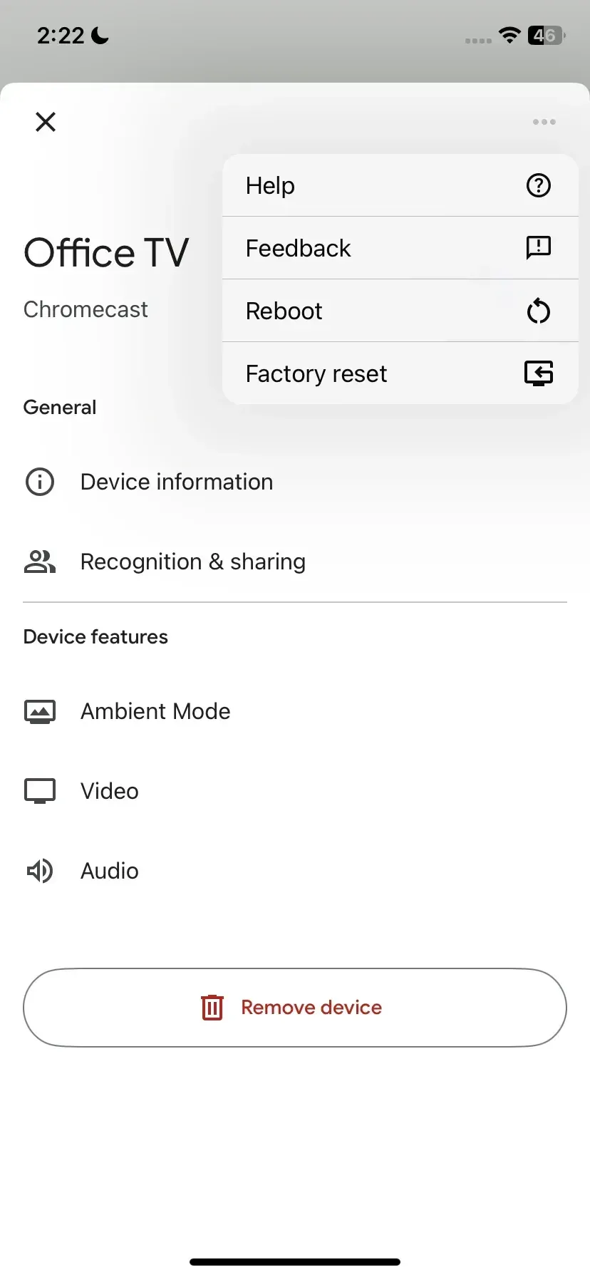 manage Chromecast via Google Home