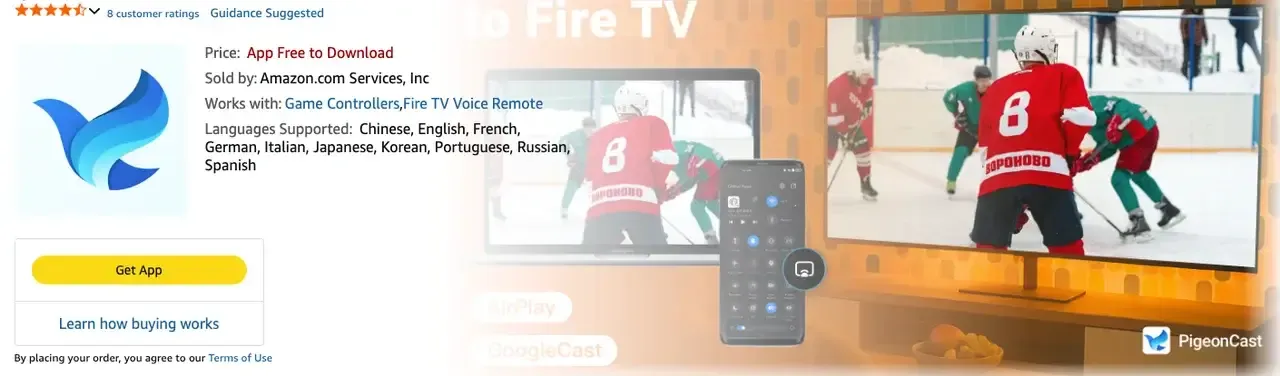 PigeonCast on FireStick