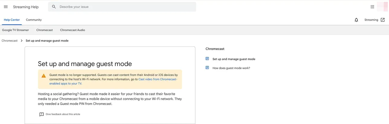 Guest Mode has been removed, reported by Google