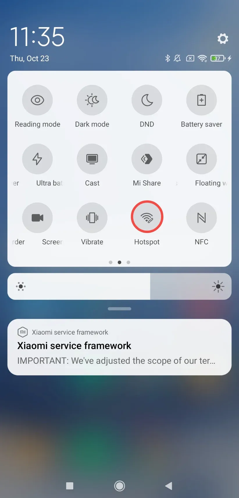 find hotspot on Android