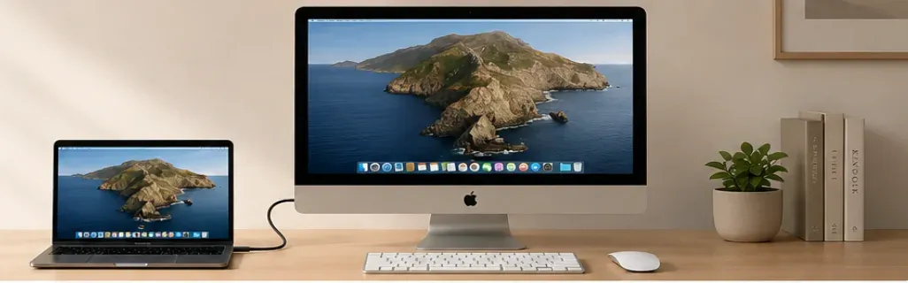 Mirror a MacBook screen to an iMac