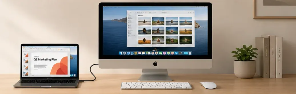 Use a MacBook and iMac side by side for work