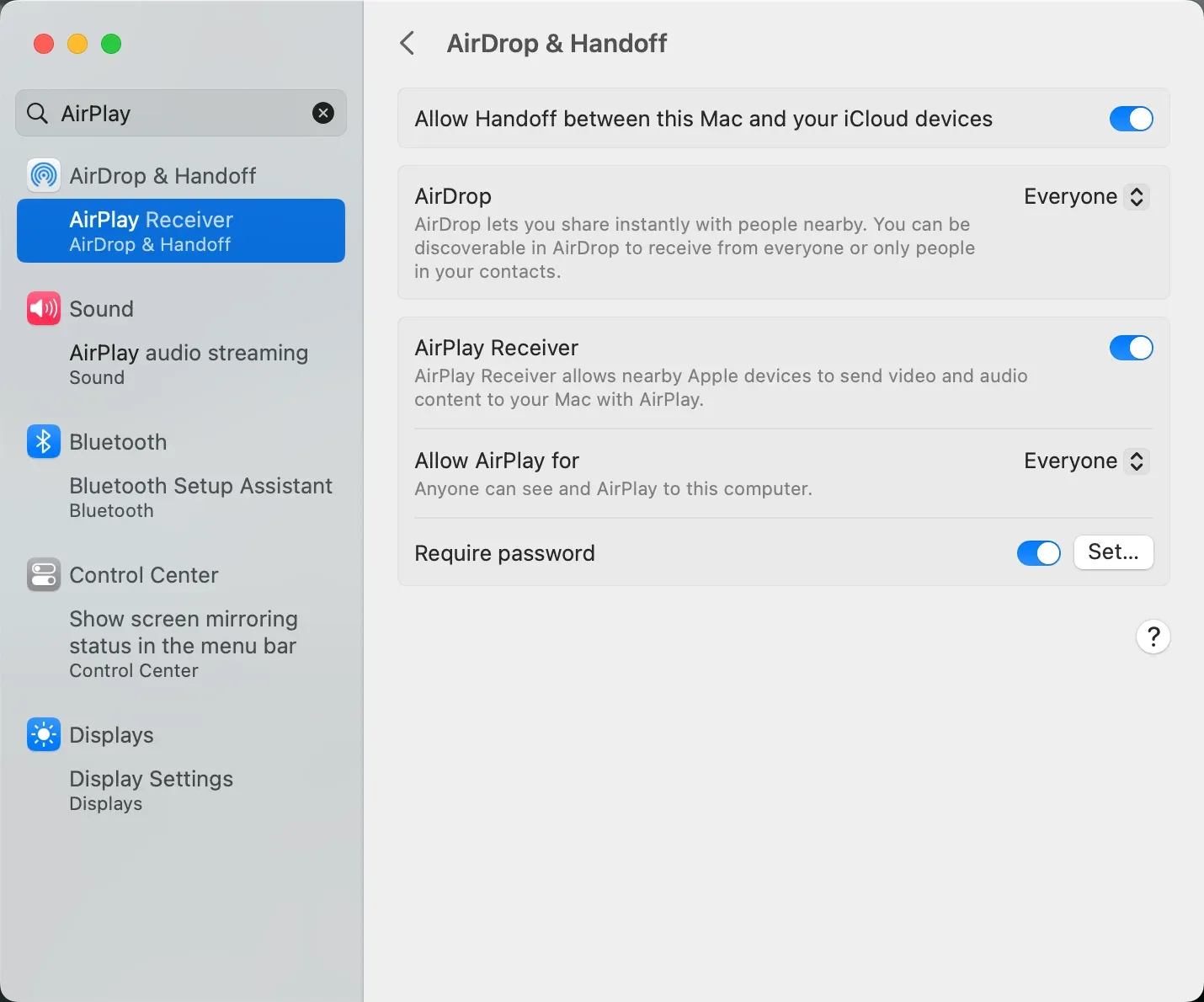 Turn on AirPlay Receiver in iMac settings