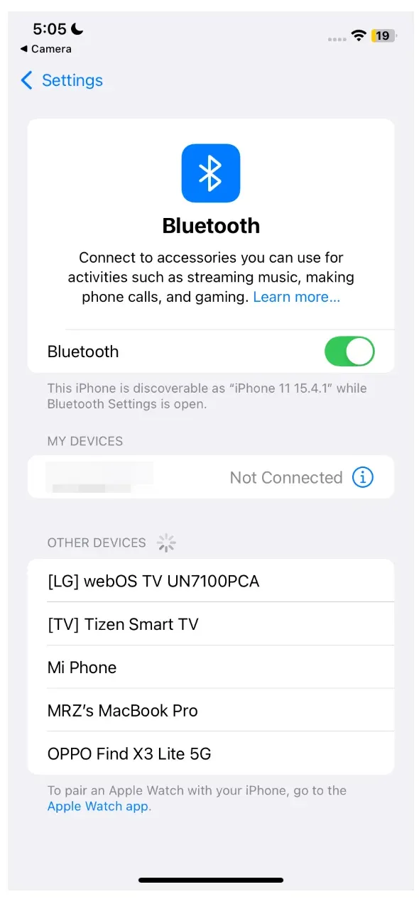 buscar dispositivos disponibles en iPhone