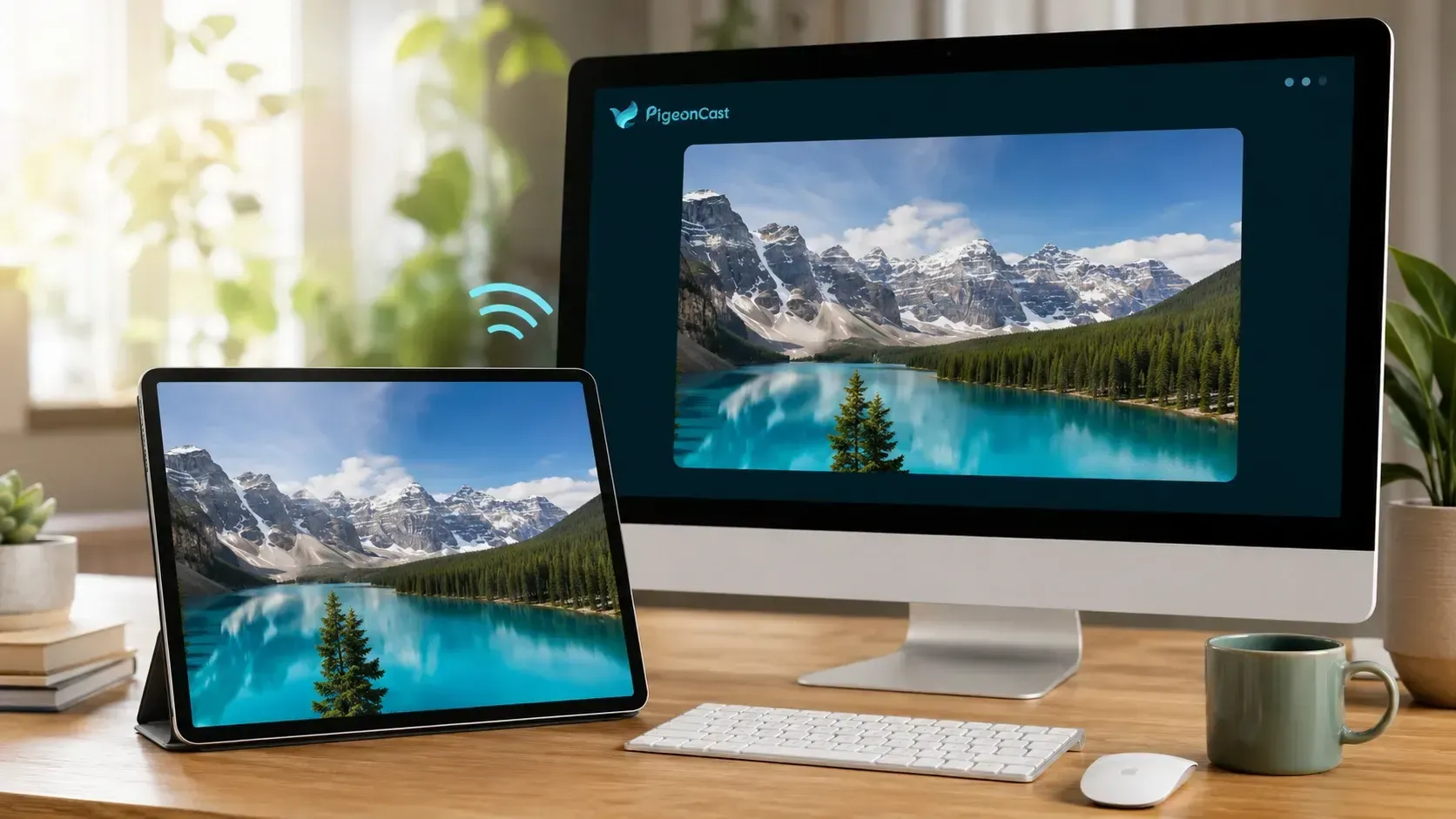 use PigeonCast to mirror tablet on computer screen