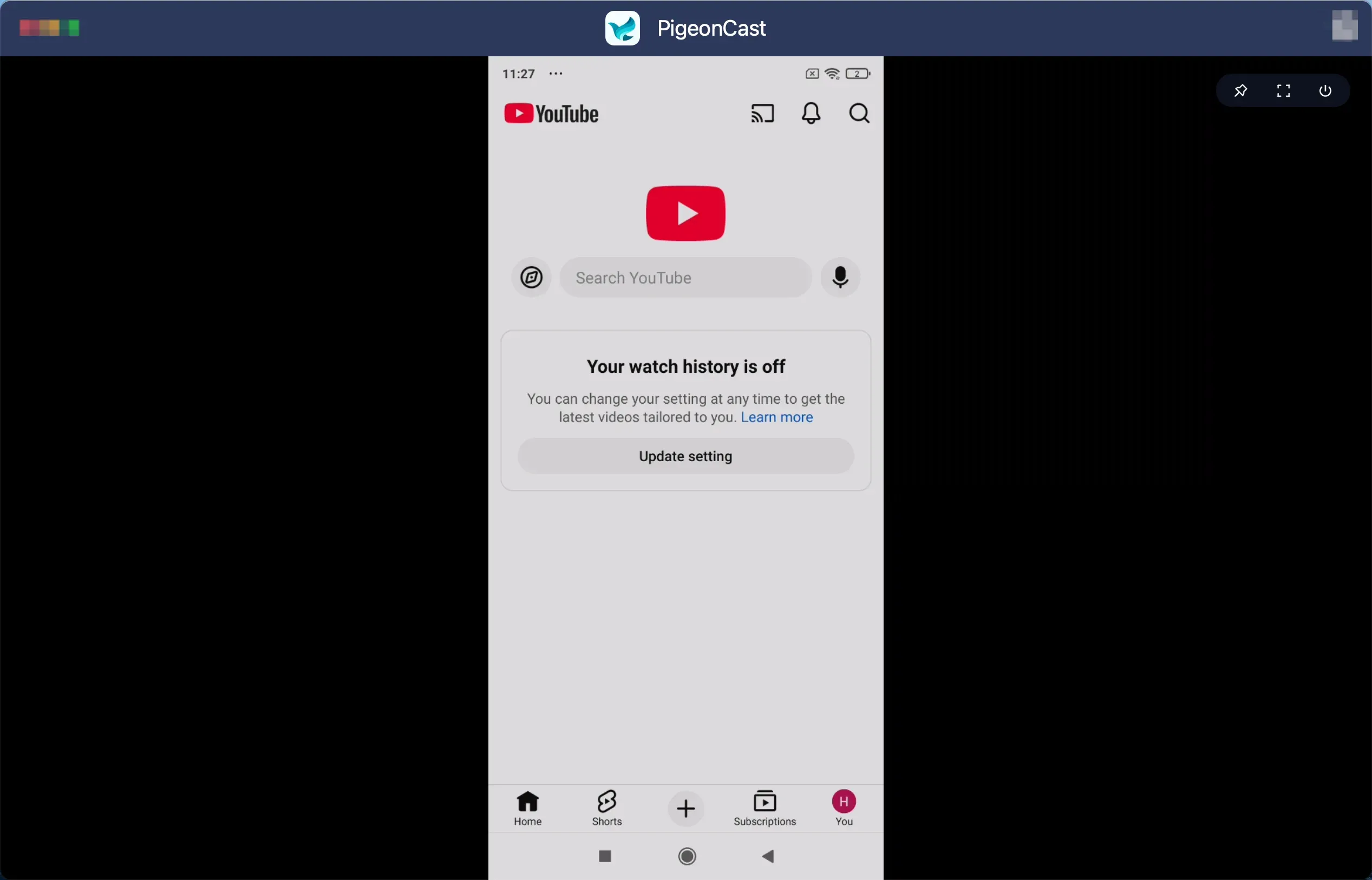 display YouTube on PC from phone