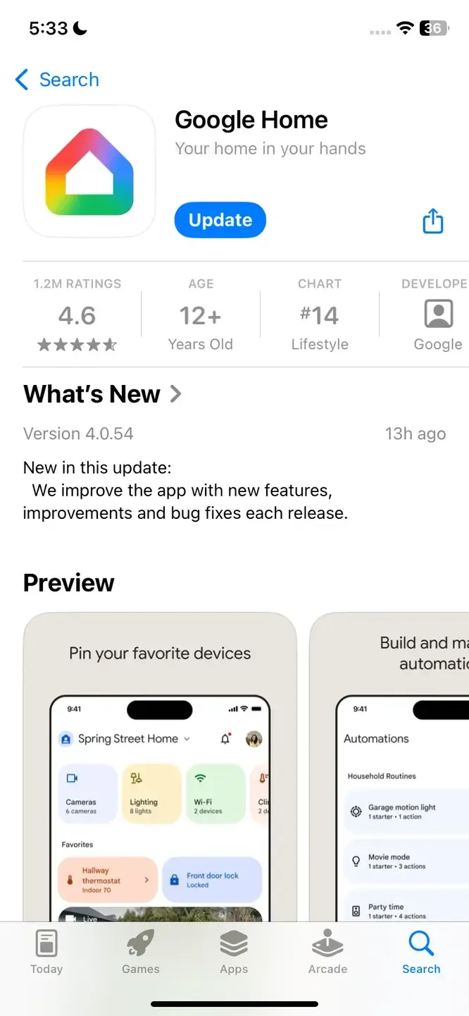 Google Home app