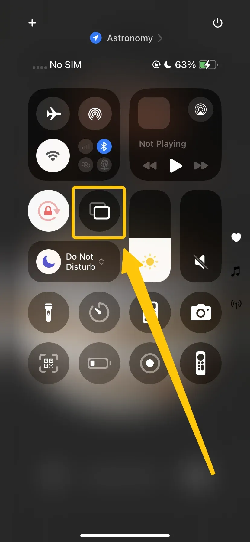 Screen Mirroring in Control Center