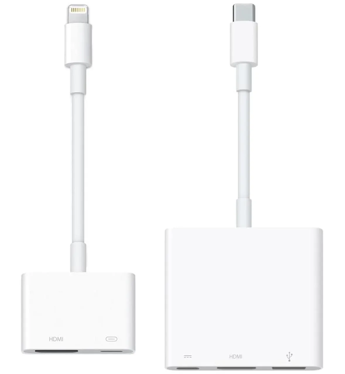 USB-C to HDMI adapter and Lightning to HDMI adapter
