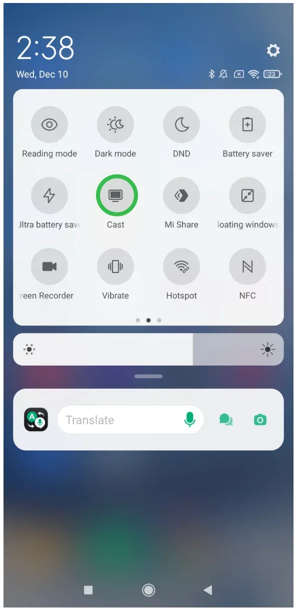 choose Cast on Android phone