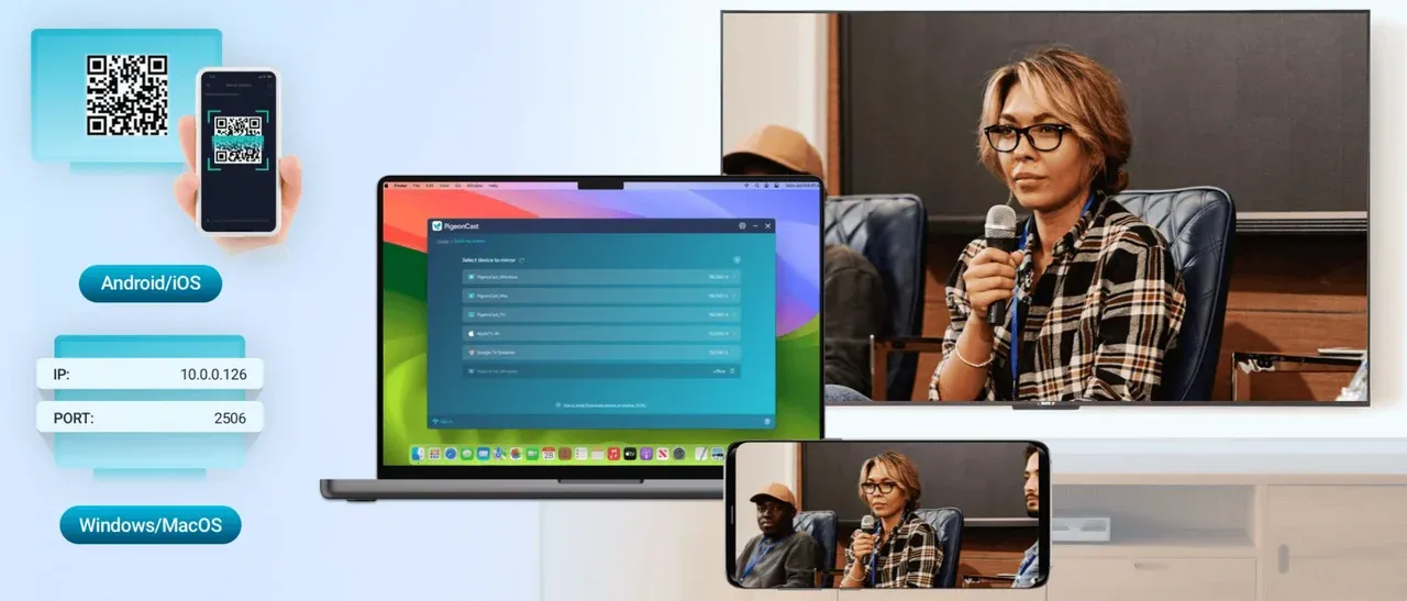how to use PigeonCast for screen mirroring