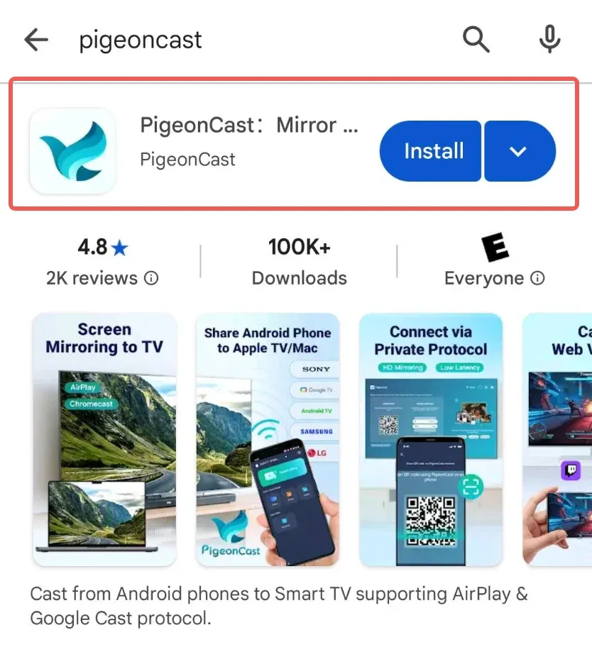 Download PigeonCast for Android Phone on Google Play Store