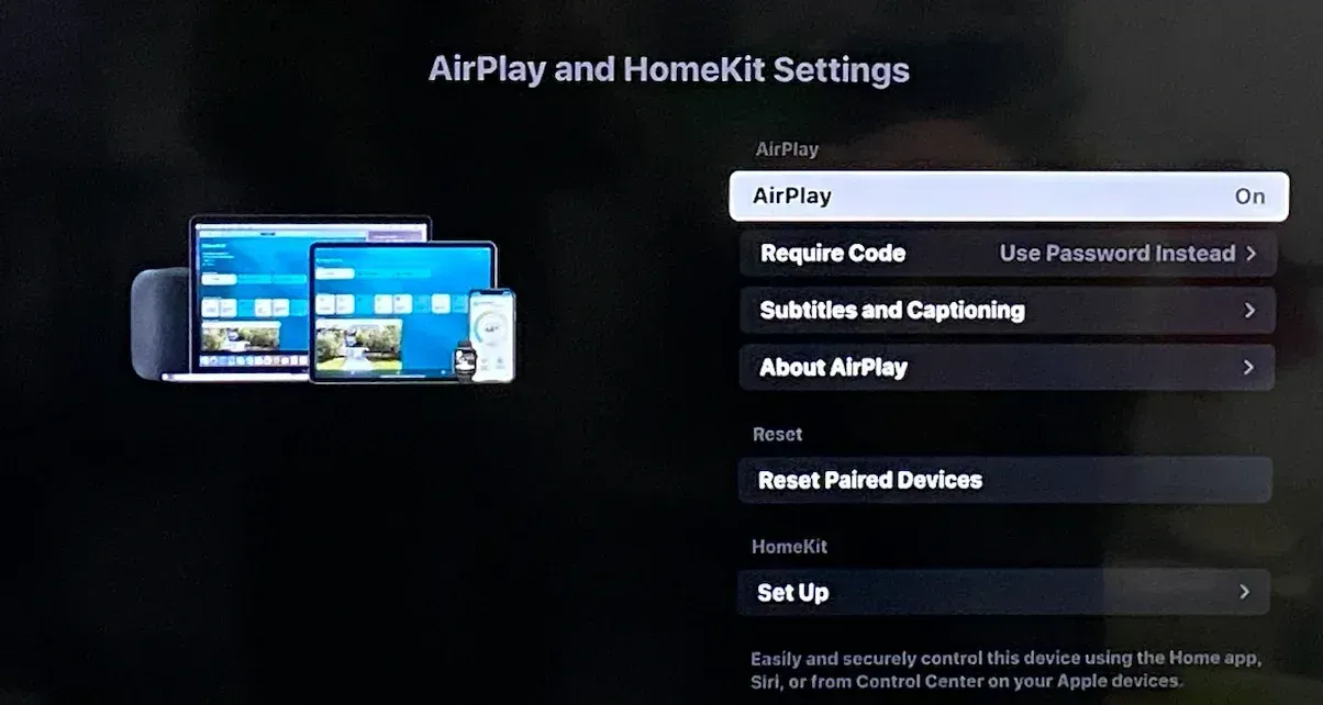 enable AirPlay on Sony TV