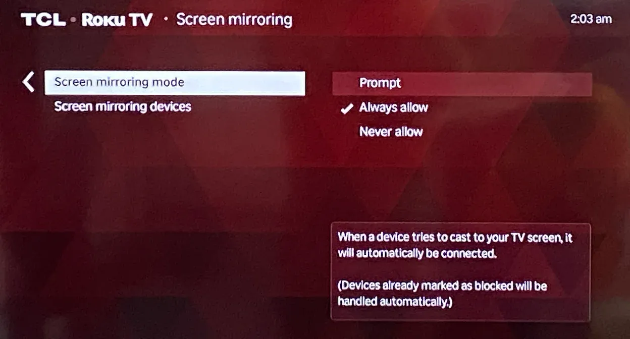 choose Prompt or Always Allow