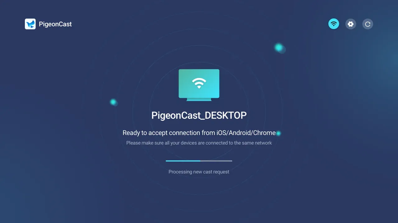 set up PigeonCast on the TV