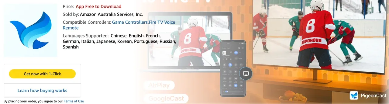 PigeonCast available on the Amazon App Store