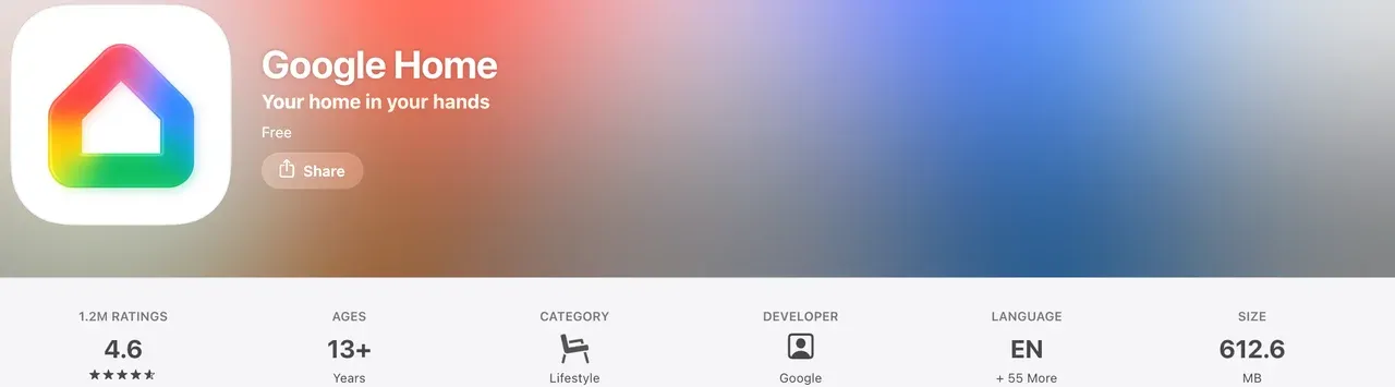 Google Home in the App Store
