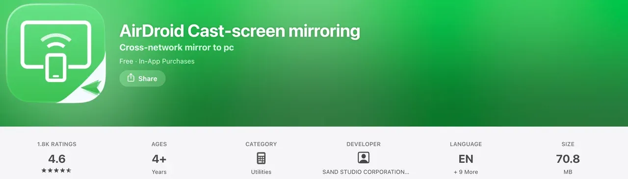 AirDroid Cast in the App Store