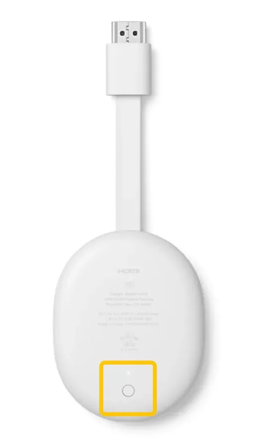 Reset button on Chromecast