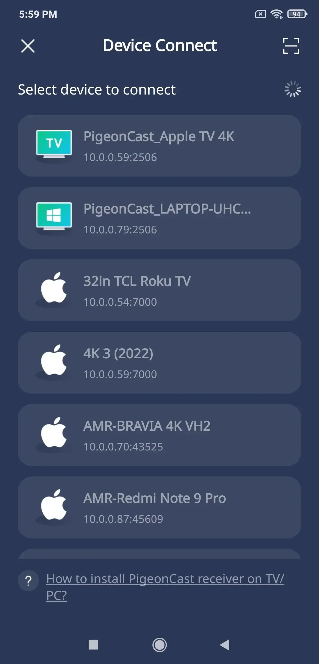 Device list
