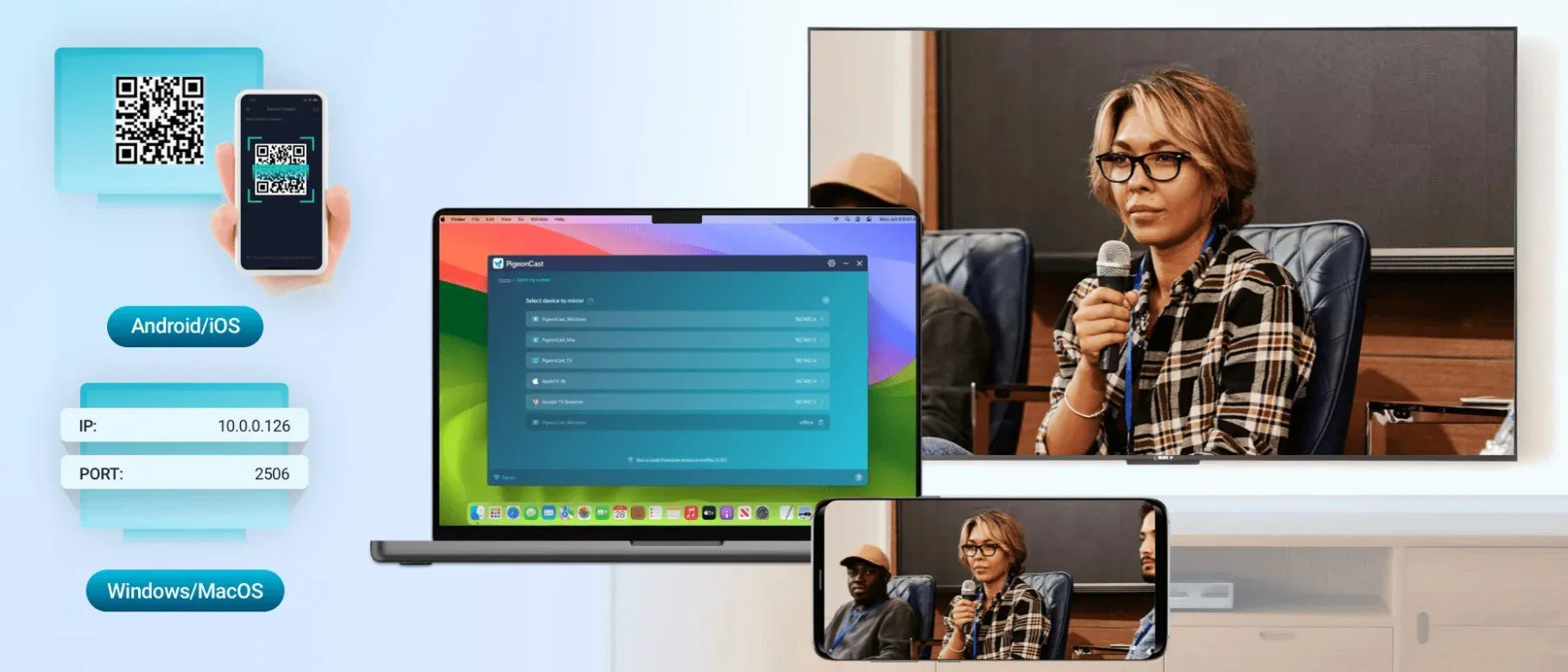 use PigeonCast on different devices