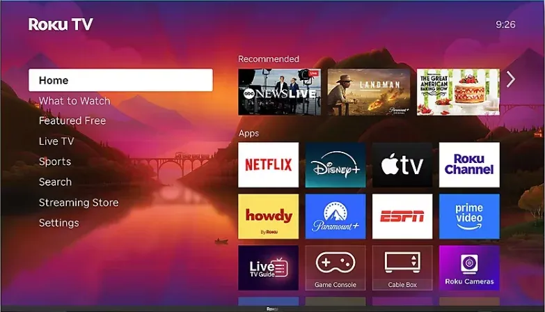 Roku TV interface