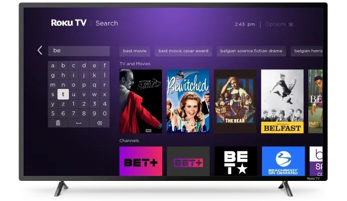 Roku Channel menu