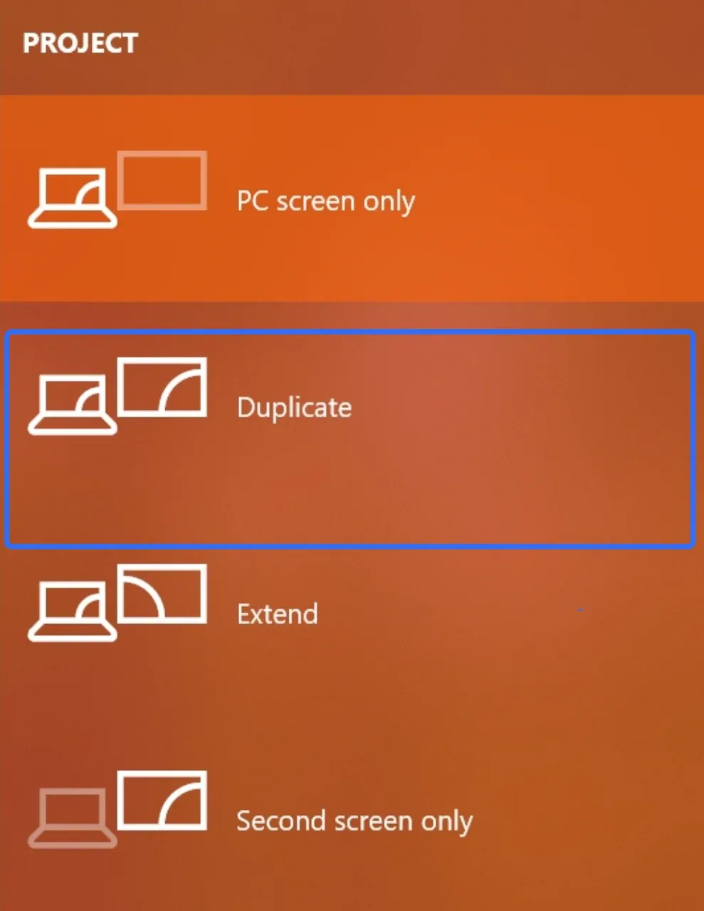 launch Project menu on Windows PC