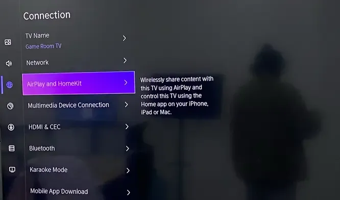 AirPlay and HomeKit option on Hisense TV