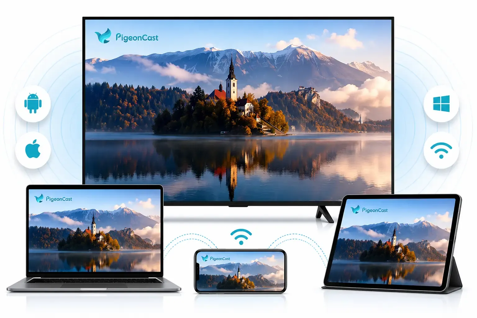 use PigeonCast to mirror on Hitachi TV