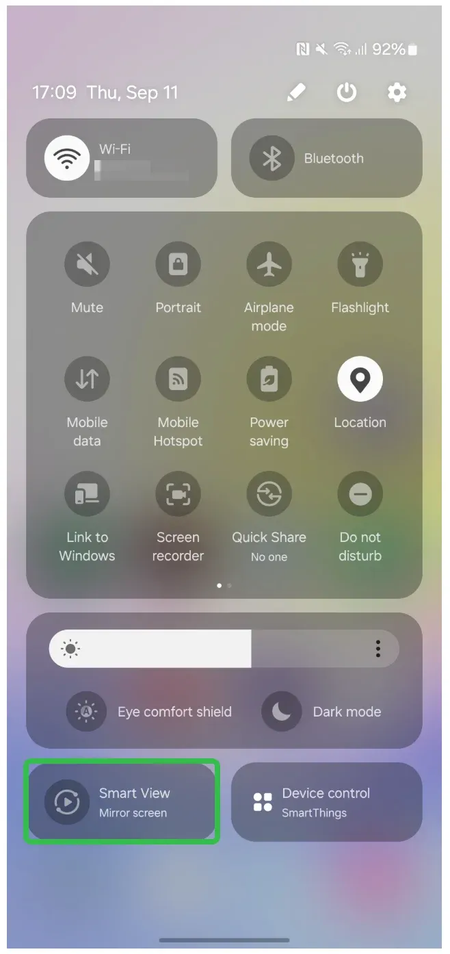 smart view on Samsung phone