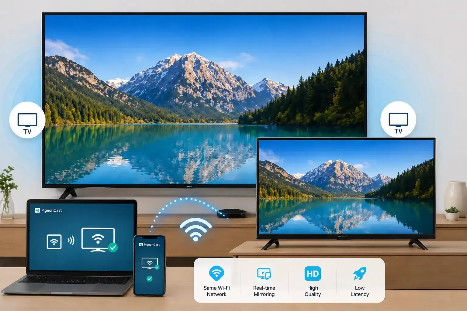 use PigeonCast to mirror TV from TV