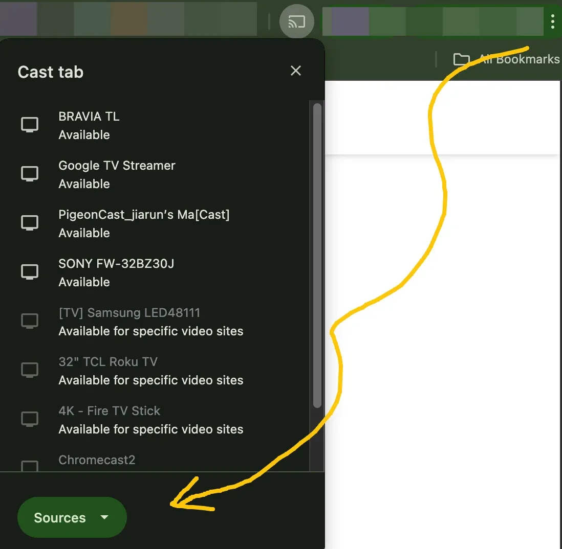 cast from Google Chrome