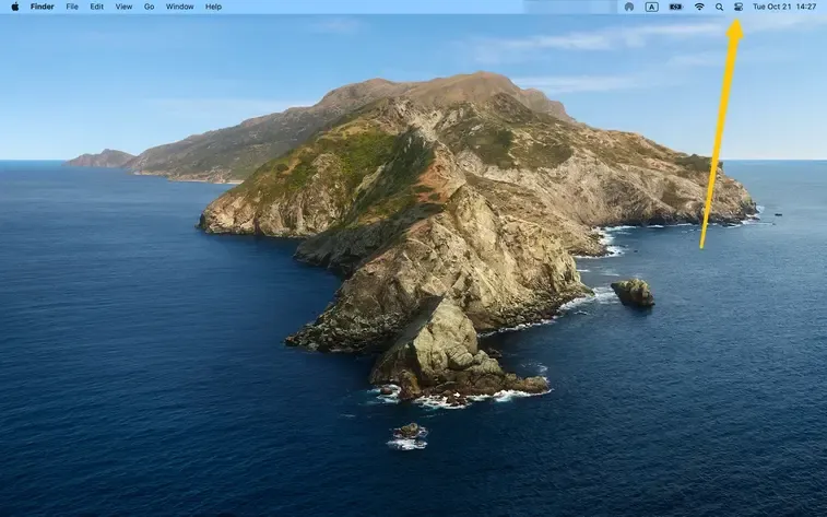 find Control Center icon on MacBook