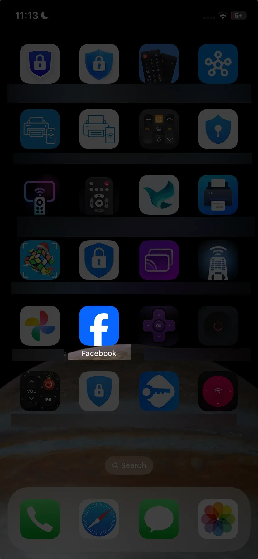 Facebook app on iPhone