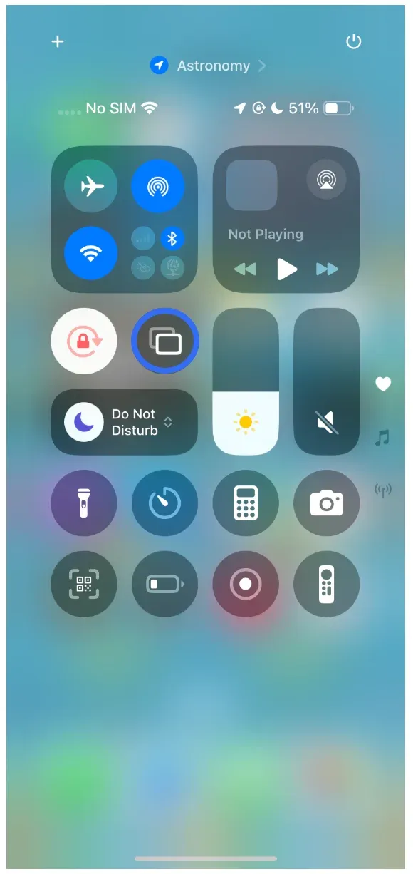 iPhone's Control Center