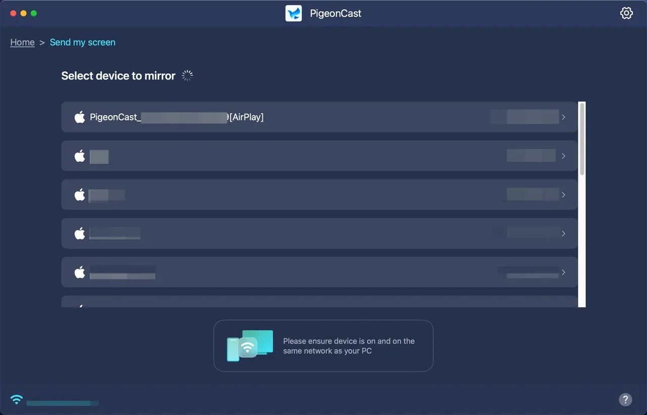 lista de dispositivos