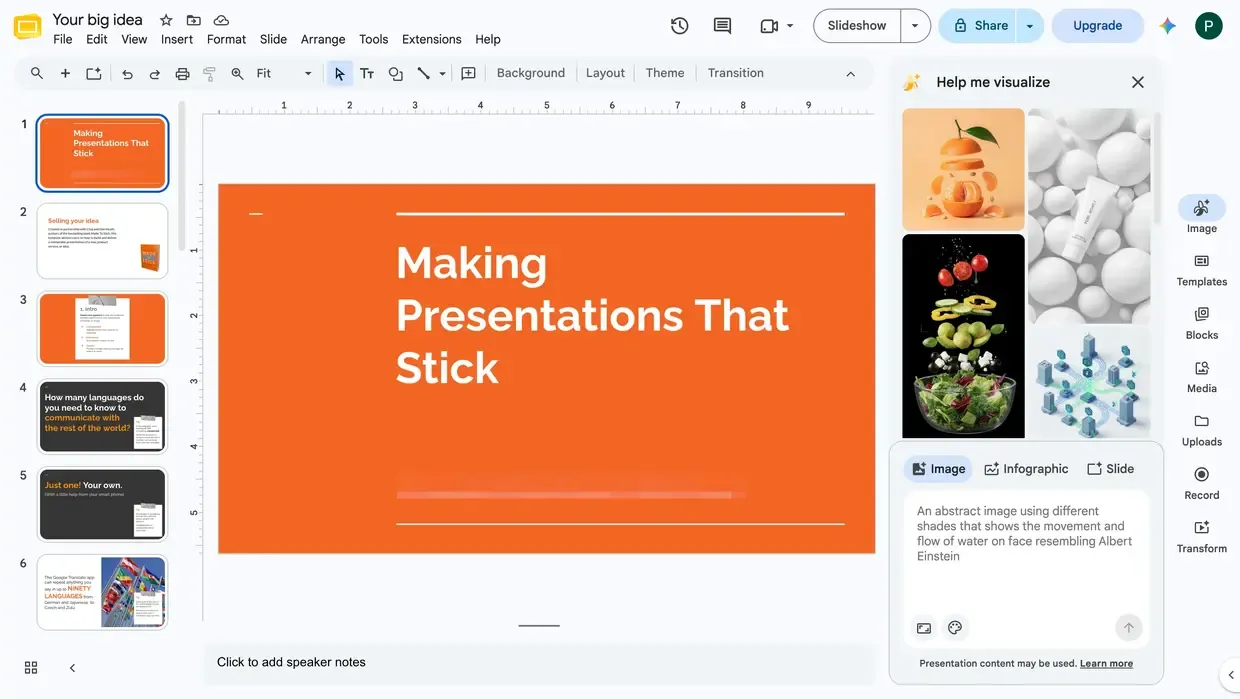 open Google Slides presentation in Chrome