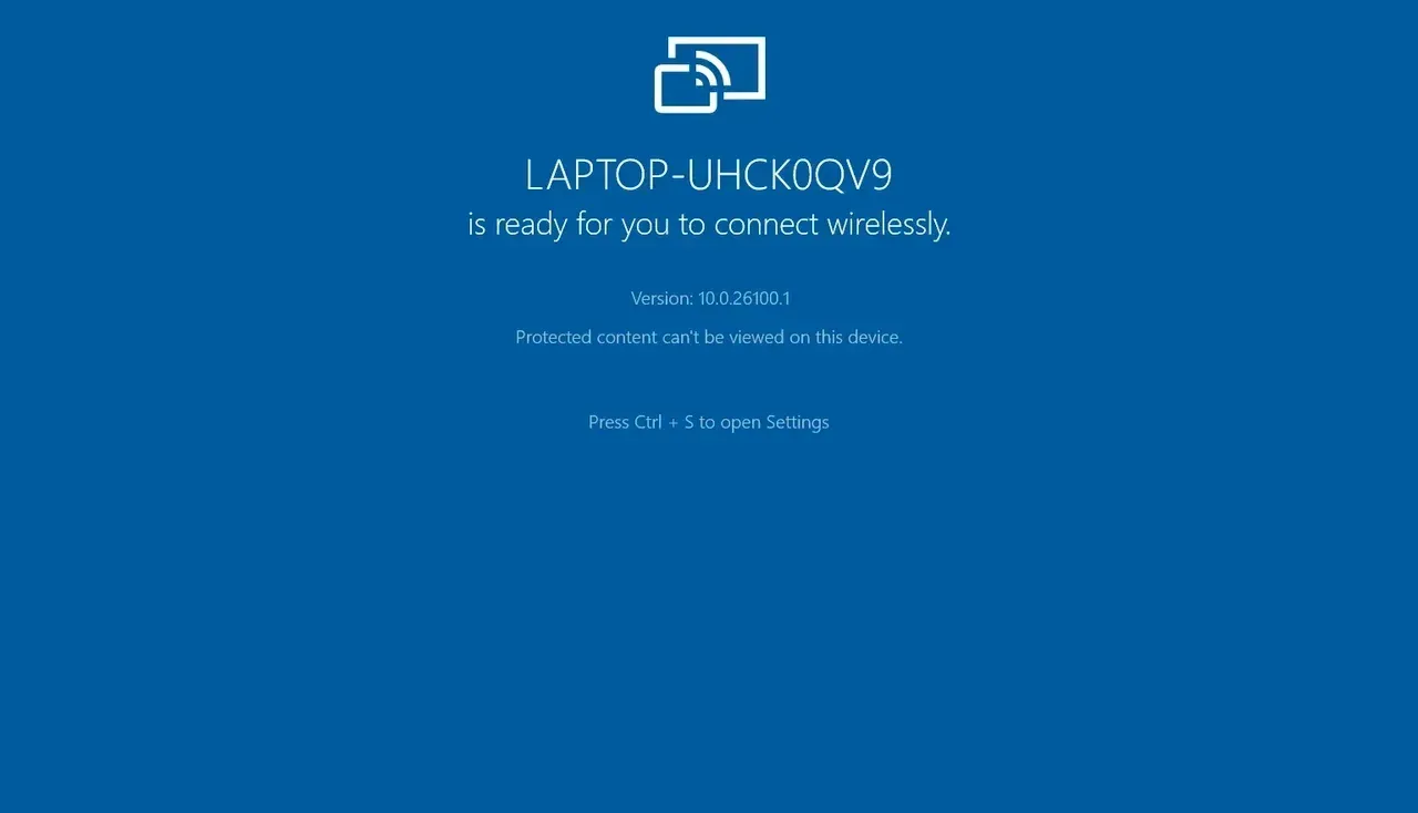 Windows PC receive screen