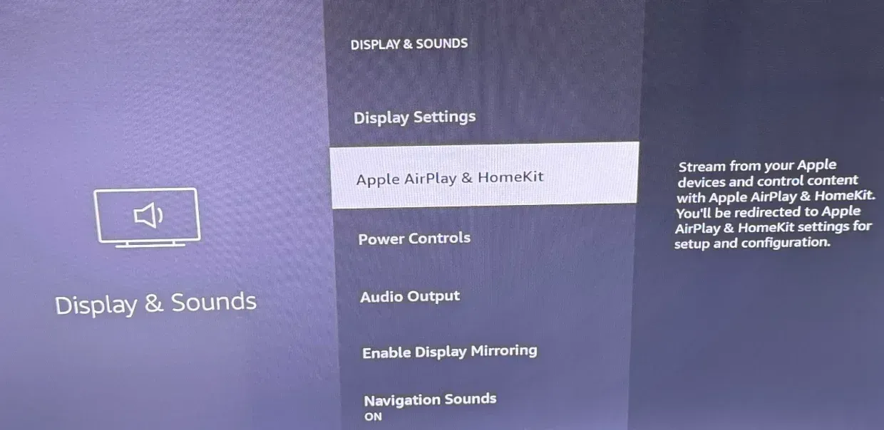 find AirPlay on Fire TV