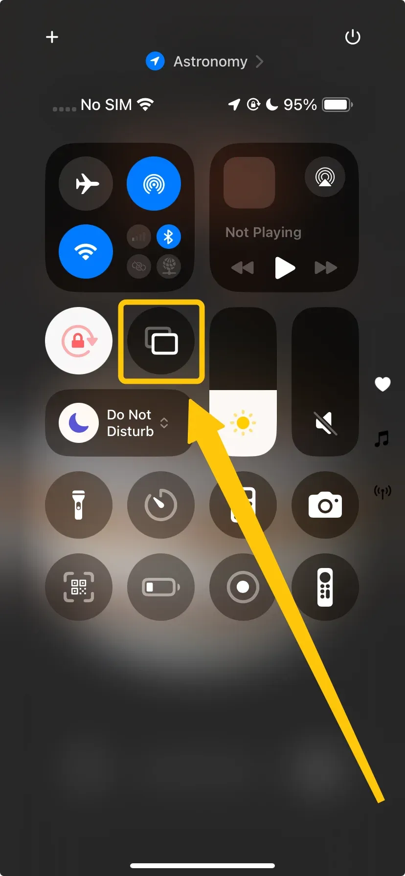 Screen Mirroring in iPhone's Control Center