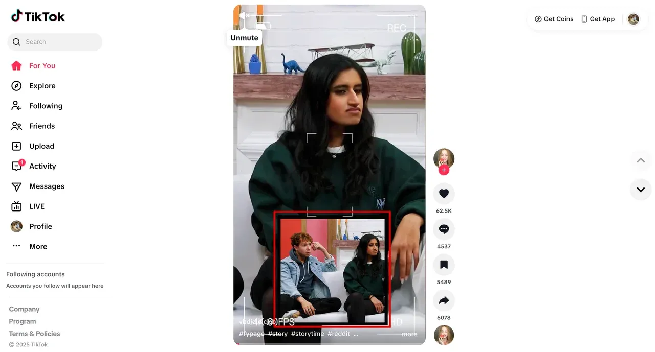 open the TikTok website on a computer