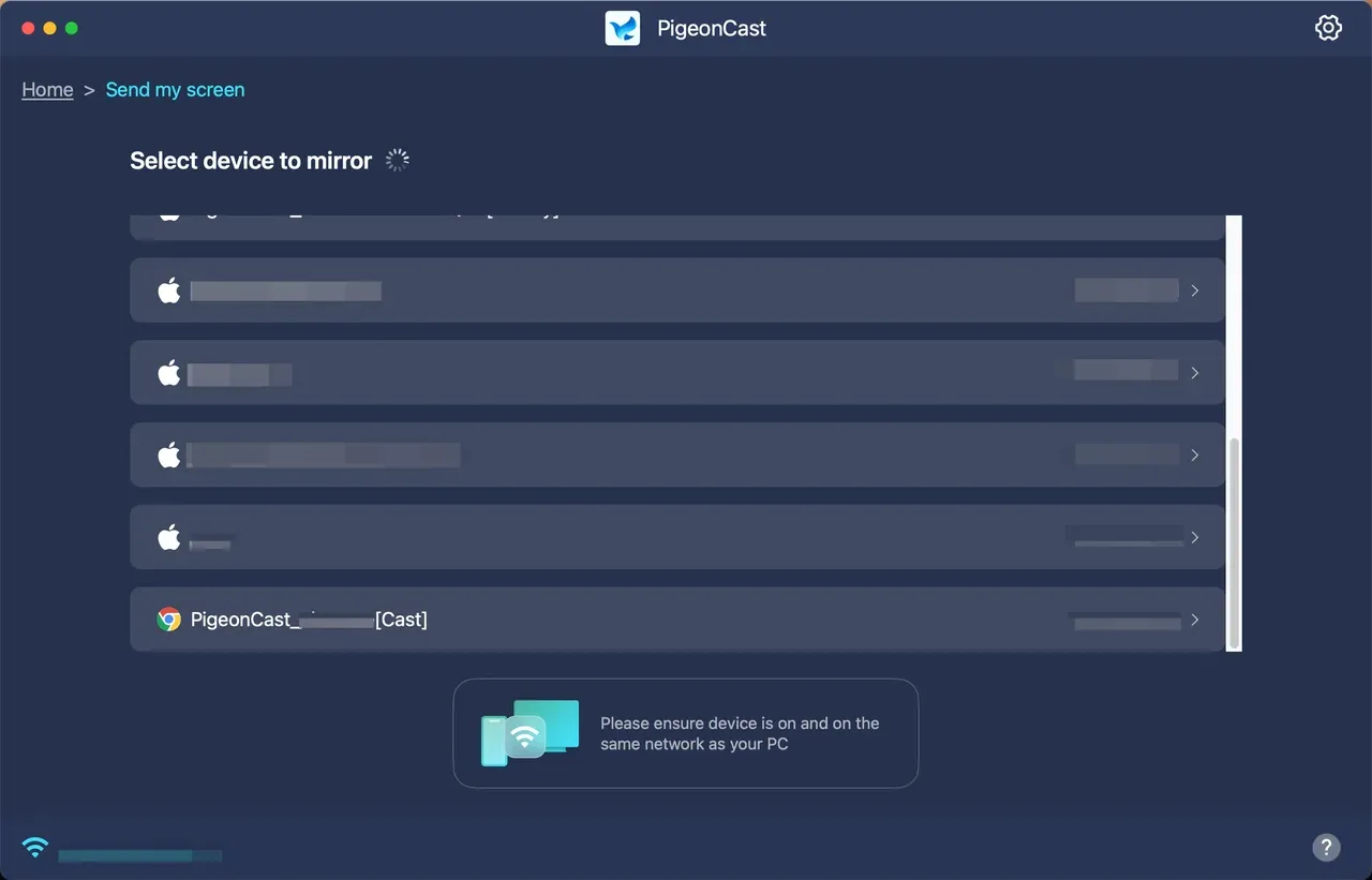 choose PigeonCast