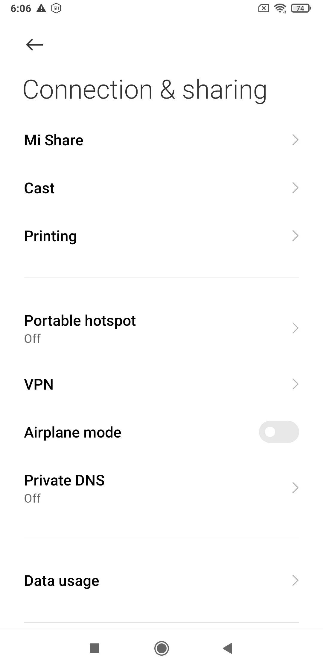 find Cast option on Xiaomi phone