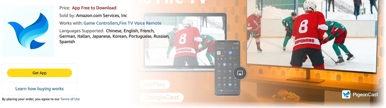 PigeonCast available in the Amazon App Store