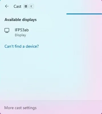 Connect menu