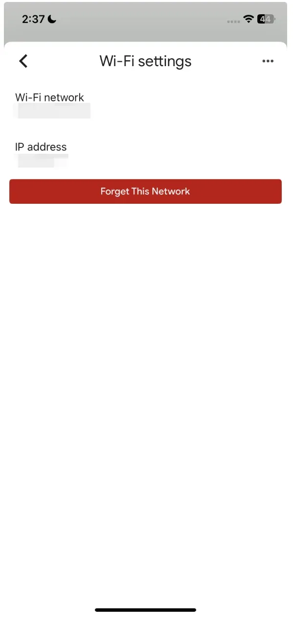 forget the current network