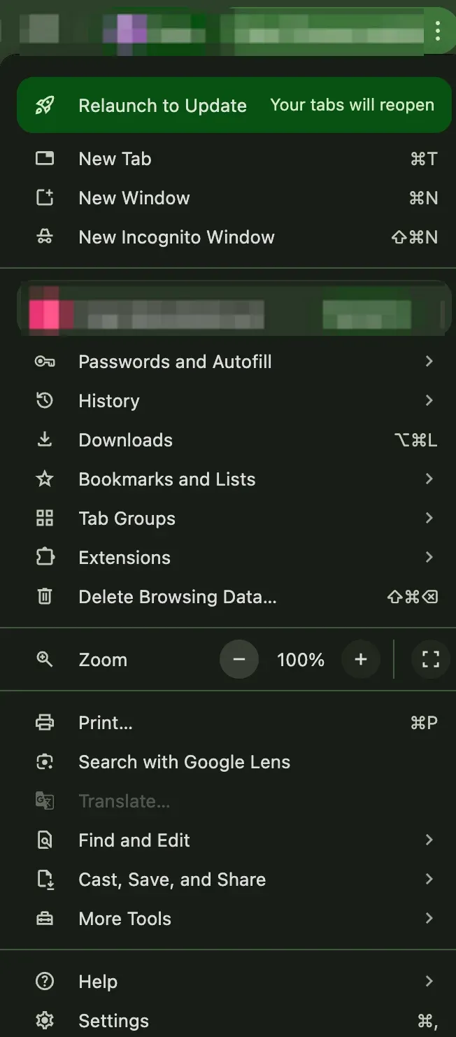 access the three-dot menu