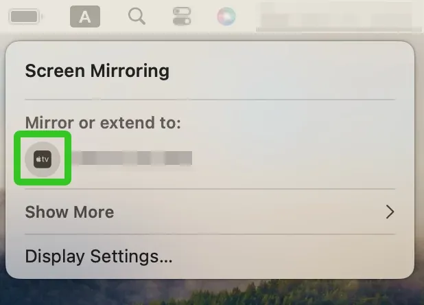 Screen Mirroring device list